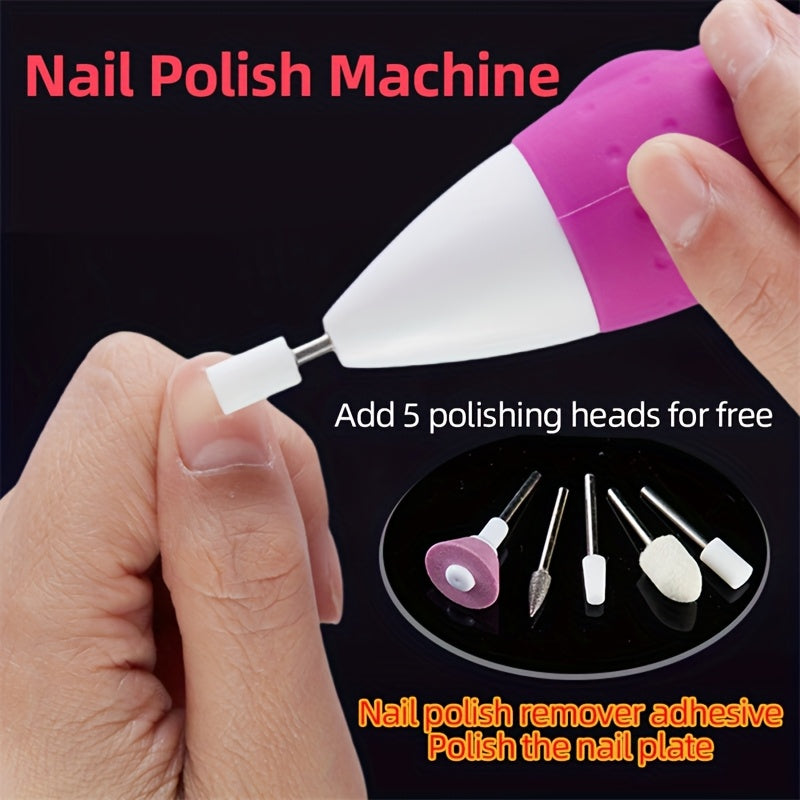 Deslustrador de Uñas Eléctrico BANUCHE - Cortaúñas y Pulidor Portátil Automático con Batería para Adultos, Ancianos - Herramienta Compacta de Manicura Pedicura para Viajes con Palitos de Lija, Diseño Ergonómico, Mango Antideslizante