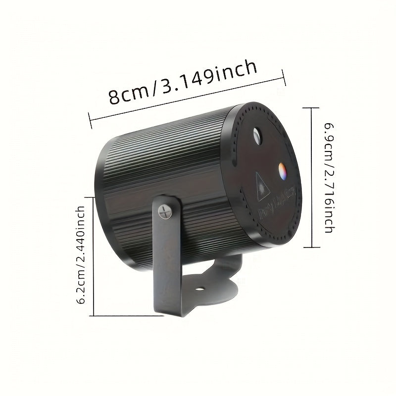1 luz láser cilíndrica USB, luz disco con cambio de color y control por voz, múltiples modos con efecto flash, ideal para fiestas DJ, escenarios, celebraciones de Navidad