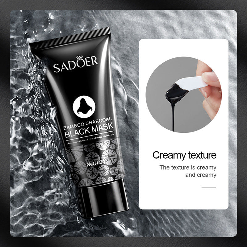 Mascarilla de carbón activado con bambú, mascarilla de arcilla limpiadora de poros, sin látex, sin fragancia, apta para todo tipo de piel clara beige, limpieza profunda, control de grasa, unisex