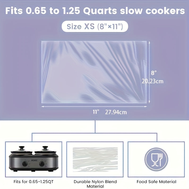 30/20/10pcs Forros para Olla de Cocción Lenta 20.32cm x 27.94cm Bolsas Desechables Mini Tamaño Apto para Ollas de 0.65 qt a 1.25 qt Diseño con Sello Fresco Libre de BPA