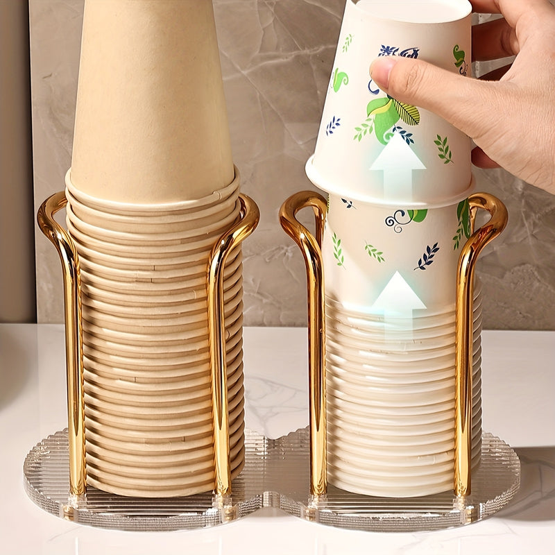 Portavasos Desechable de Acrílico de Lujo Ligero, Organizador de Tazas de Café Adecuado para Hogares, Cafeterías y Hoteles, Elección Ideal para Almacenar Vasos de Papel Ordenadamente