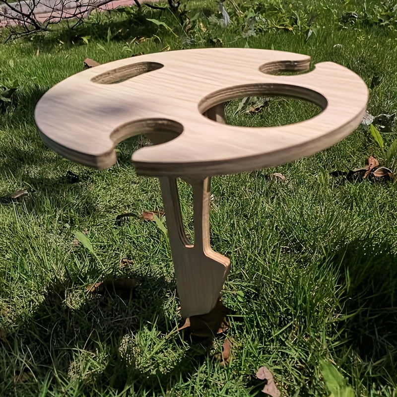 Soporte de Vino de Madera Portátil - Estilo Clásico para Aventuras al Aire Libre | Ideal para Viajes y Senderismo | Diseño Independiente sin Necesidad de Energía | Perfecto para el Día de San Valentín y Reuniones al Aire Libre Sencillas
