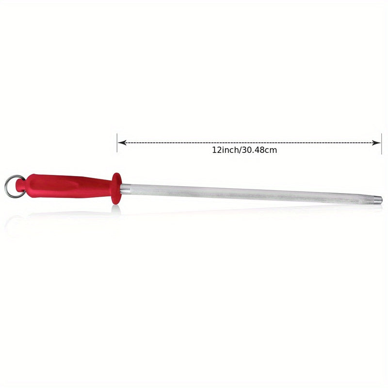 Profesional Afilador De Cuchillos De Acero Al Carbono Rojo, Rojo 30.48 Cm