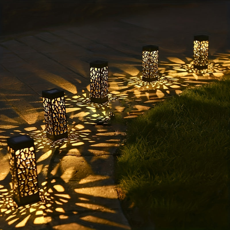 6 piezas de iluminación solar para exteriores, iluminación comercial de calles, luces decorativas de senderos solares, iluminación de áreas, luces de césped de patio, IP44, iluminación solar LED para exteriores, jardín y paisajismo.