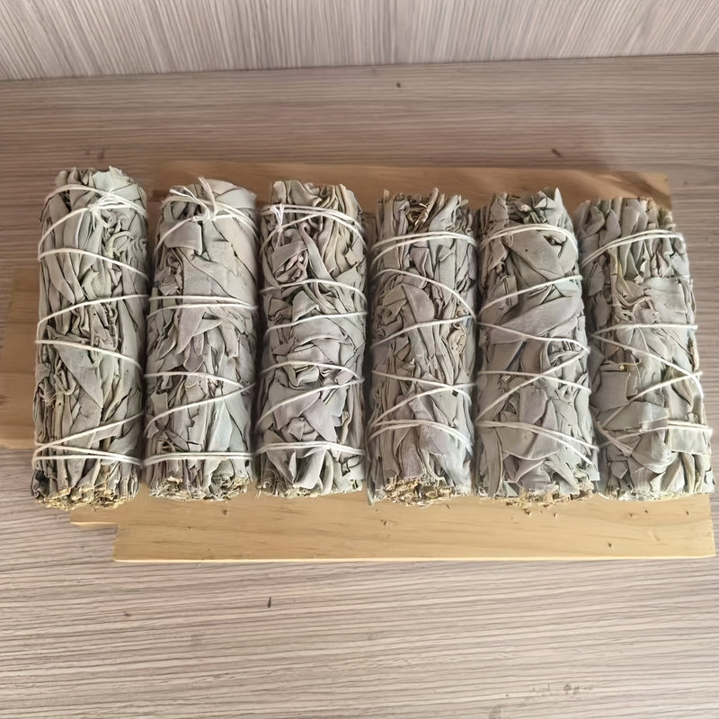 Bastones de incienso SOUL STICKS de salvia blanca, 4 pulgadas (paquete de 6), para relajación, purificación del hogar y rituales de meditación | Manojo de hierba de cola de rata blanca, de origen sostenible en California