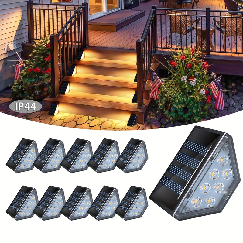 6 Luces Solares con 7 LED para Escaleras, Patios, Jardines, Pasillos y Paisajismo – Iluminación Exterior para Terrazas, Entradas y Caminos