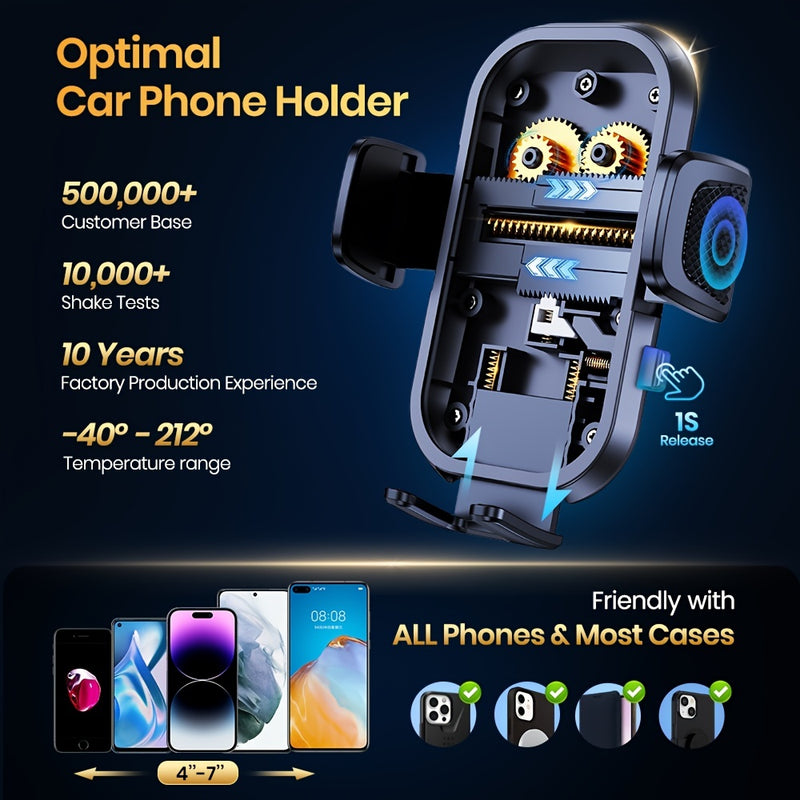 TOPK D42-J Soporte de Teléfono para Coche Ajustable 360° con Clip Antideslizante de Silicona, Compatible con Todos los Smartphones y Vehículos, Diseño Ergonómico para Conducción Segura, Soporte de Teléfono para Auto, Montaje Ajustable, Soporte Moderno y