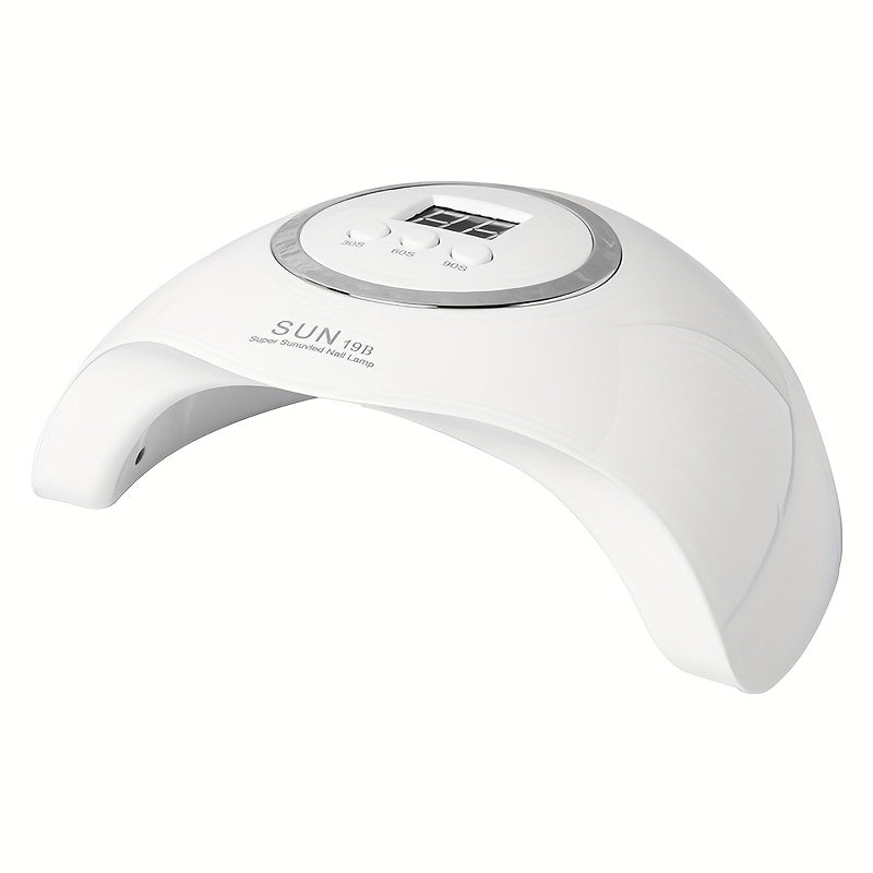 Secador de Uñas LED 48W para Gel - 24 Luces con Sensor Automático, 3 Ajustes de Temporizador y Pantalla LCD, Alimentación USB, Lámpara Profesional Blanca para Manos y Pies, Equipo de Pedicura