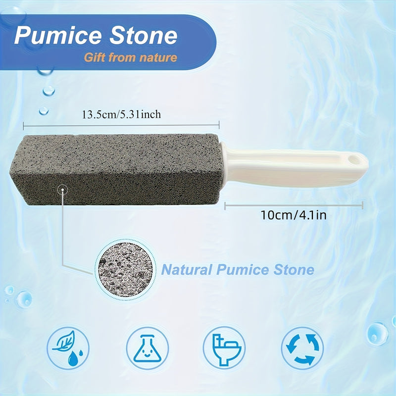 1pc Lavadora de piedra para baño con mango - cepillo removedor de incrustaciones, utilizado para inodoros, azulejos y cocinas - mango ergonómico, eliminador de impurezas difíciles, calcio, hierro y óxido, cepillo limpiador de ducha