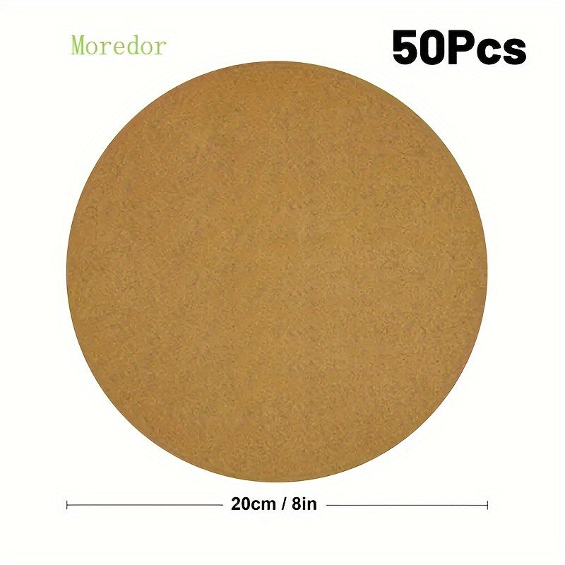 Mantelerías de papel redondas de 20 cm sin agujeros, papel para hornear redondo antiadherente para moldes de pastel de 8 pulgadas (20 cm), forros antiadherentes para hornear, asar, cocinar al vapor, microondas, freidora de aire, herramientas de reposterí
