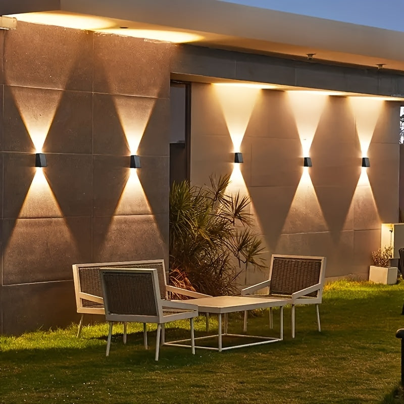 2 unidades, Lámpara solar de pared con LED de alto lumen para jardín, patio, porche y garaje, decoración de jardín