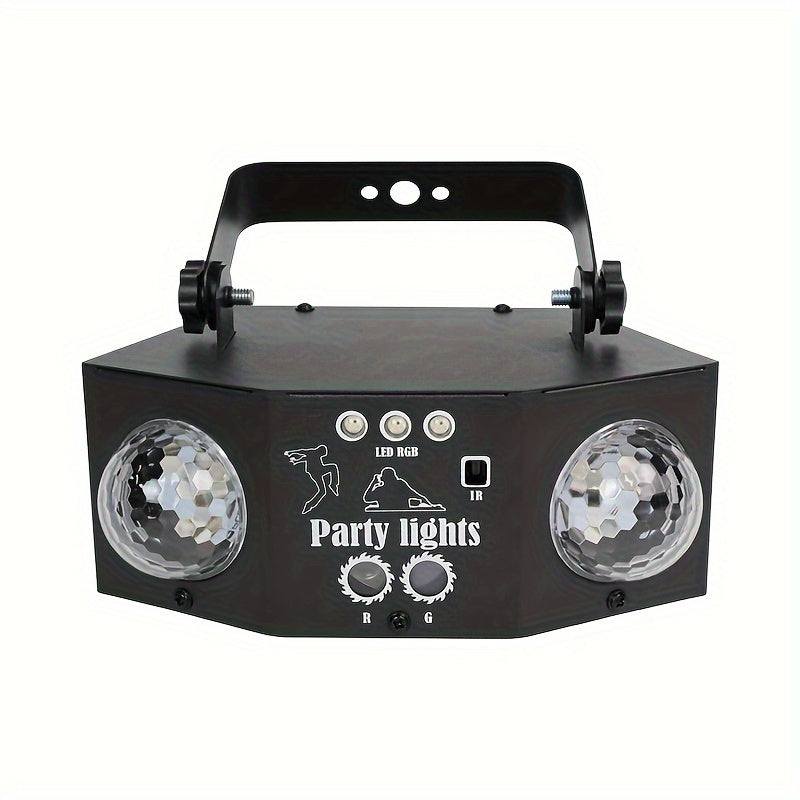 Luces de fiesta YSH - Sistema de iluminación LED de doble bola de disco comercial con control remoto, luces de proyección cambiantes de color para fiestas de DJ, eventos y festivales, ideales para Halloween, Navidad, Acción de Gracias, Año Nuevo, Día de