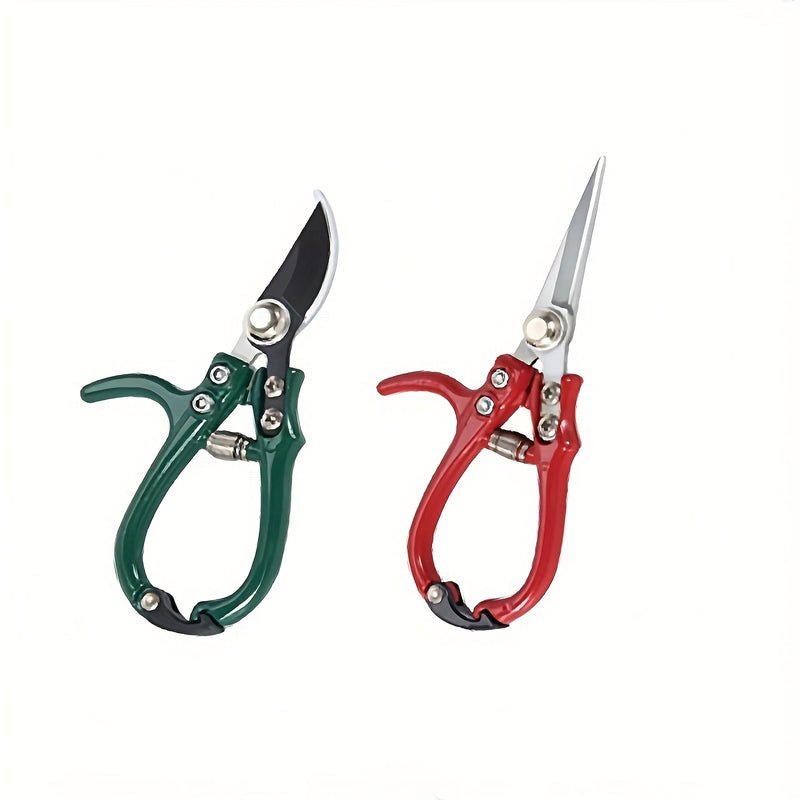 2 piezas de tijeras de poda modernas para jardinería, tijeras de hierbas, tijeras de poda de flores, tijeras de plantas interiores, ligeras, ergonómicas, hojas de acero al carbono de alta calidad, gancho de seguridad con cierre fácil, hermosas y estética