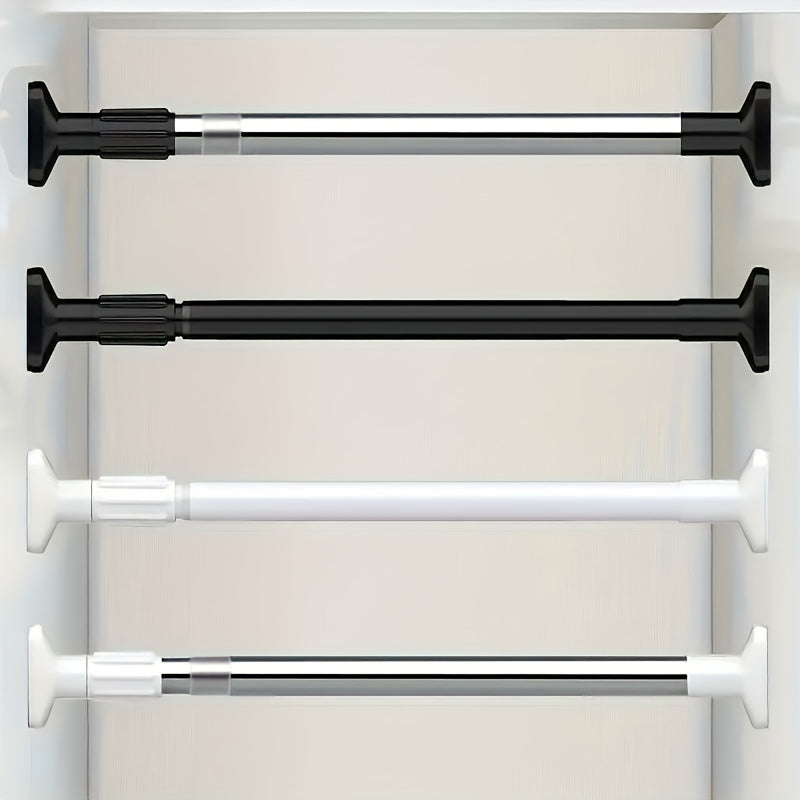1 pieza de varilla telescópica de acero inoxidable - Instalación fácil, soporte de armario y baño sin perforación, ideal para colgar ropa, toallas y cortinas de ducha, versátil para puertas y armarios, varilla para colgar ropa