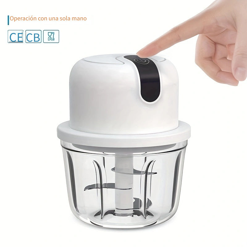 Picadora de ajo eléctrica inalámbrica USB de 350ML multifunción para picar ajo pequeño, picadora de ajo, picadora de pimienta, chile, nueces, molinillo de carne, procesador de alimentos / picadora de verduras, chile, carne, procesador de alimentos