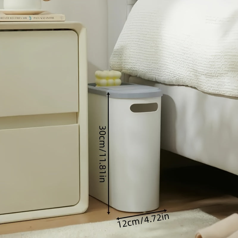 Papelera de Baño de Gran Capacidad con Tapa de Presión - Diseño Elegante y Ahorra Espacio para Esenciales del Hogar, Decoración de Regalo de Navidad/Halloween, Suministros de Baño. Accesorios de Baño, Decoración de Regalo de Navidad/Halloween