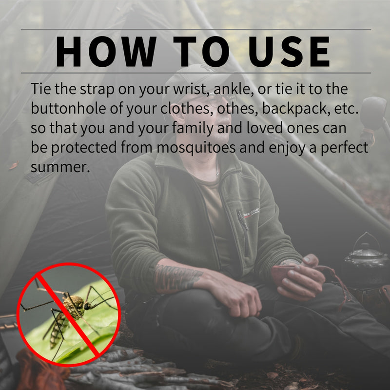 Pulsera electrónica repelente de mosquitos negra – Ajuste cómodo, repelente físico de insectos, no tóxico, diseño unisex para pesca y actividades al aire libre, incluye 2 pilas de botón, pulsera unisex | Brazalete elegante | Accesorio moderno | Repelente