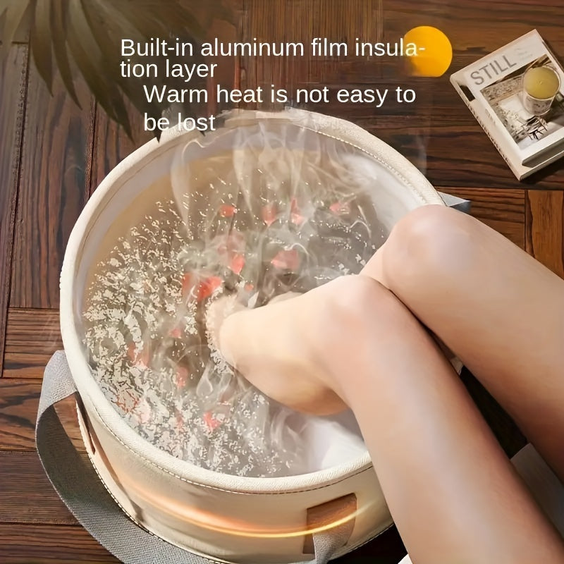 1pc Cubo de Remojo para Pies, portátil y plegable - aislado - cubo de remojo multifuncional para pies, aislamiento de película de aluminio, adecuado para otoño e invierno