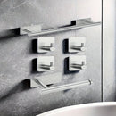 Juego de 6 toalleros contemporáneos, kit de herrajes para baño de acero inoxidable con toallero, toallero de pared, portarrollos de papel higiénico, ganchos para batas - Instalación sin taladros