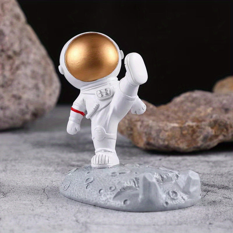Soporte Creativo para Móvil y Tableta de Astronauta - Material Duradero de ABS, Diseño Divertido de Dibujos Animados con Estatua Dinámica de Astronauta, Perfecto para el Hogar, Oficina y Clases en Línea, Decoración de Astronautas