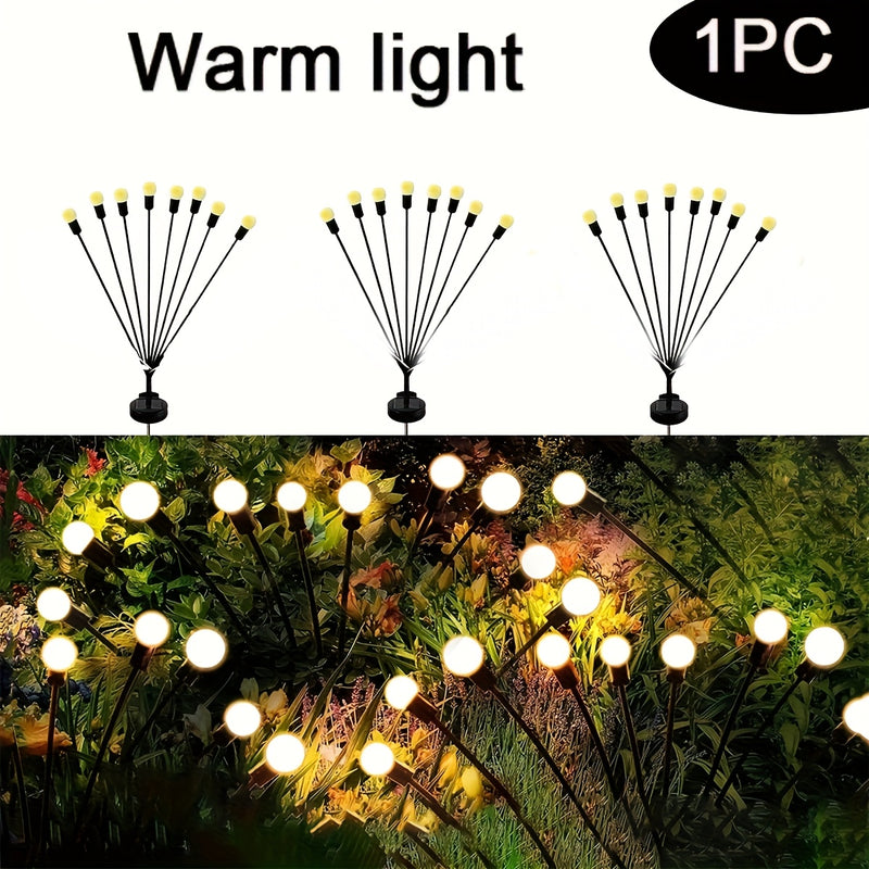 Luces Solares de Jardín FACHOI con Lucecitas LED - 12 Luces Cálidas Blancas, 8 Modos de Iluminación, Impermeable, Decoración para Exteriores y Caminos en Fiestas, Bodas y Festivales