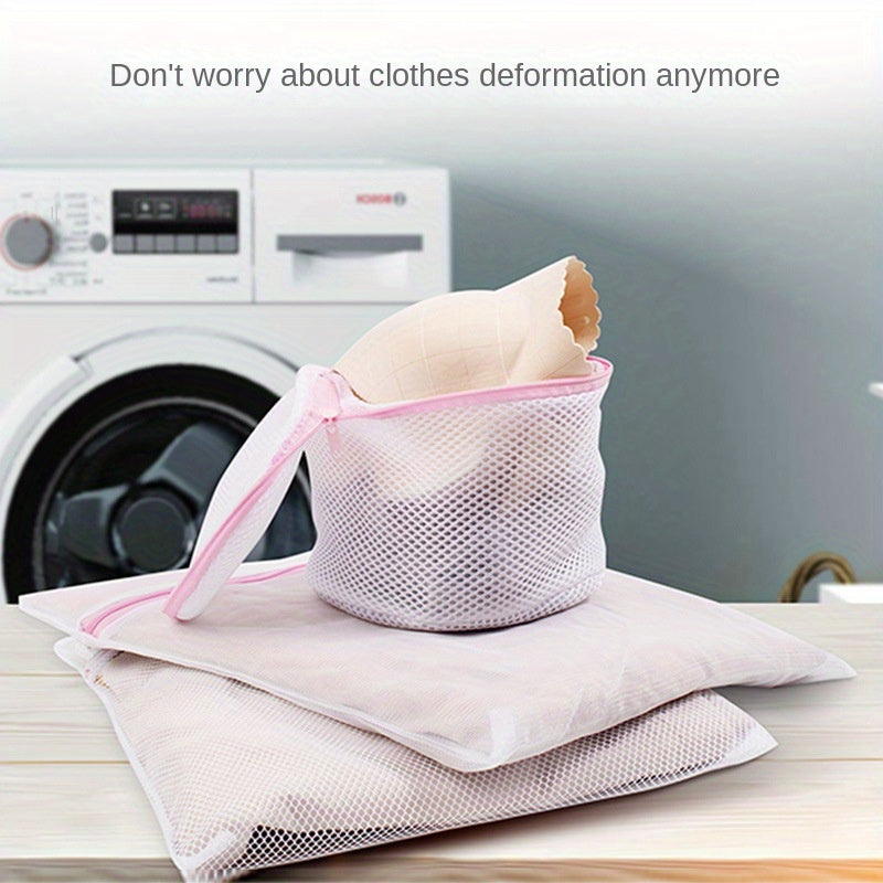 4 bolsas de malla para ropa resistentes de poliéster con cierre de cremallera segura, bolsas de lavado para prendas delicadas, ropa interior, ropa - lavable a máquina, varios tamaños para lavadoras estándar, protector de prendas, diseño compacto, constru