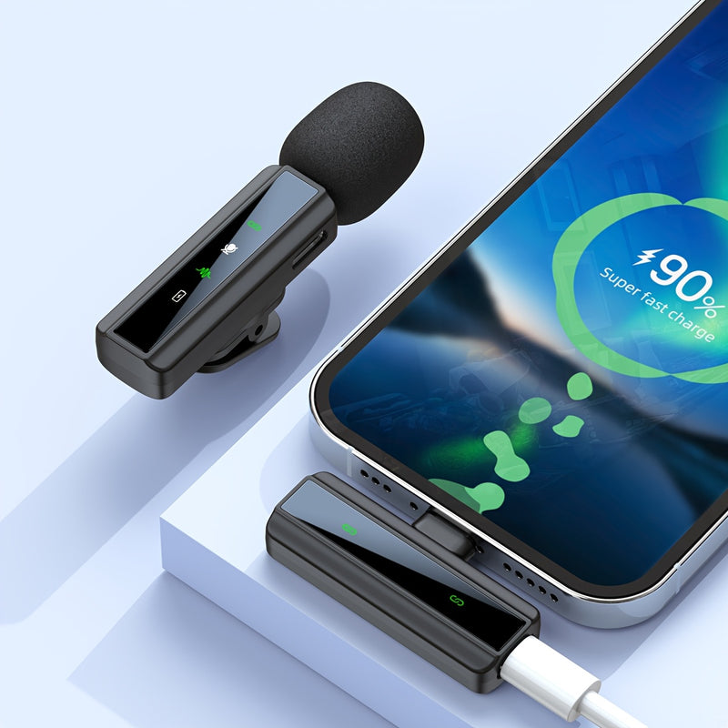 Microfono sin varillas Lavalier Profesional con Cancelación de Ruido, Grabación USB-C y Clip de Un Toque - Antiviento, Recargable para Vlogging e Intervenciones, Diseño Compacto con Receptor para Streaming y Equipamiento de Vlog