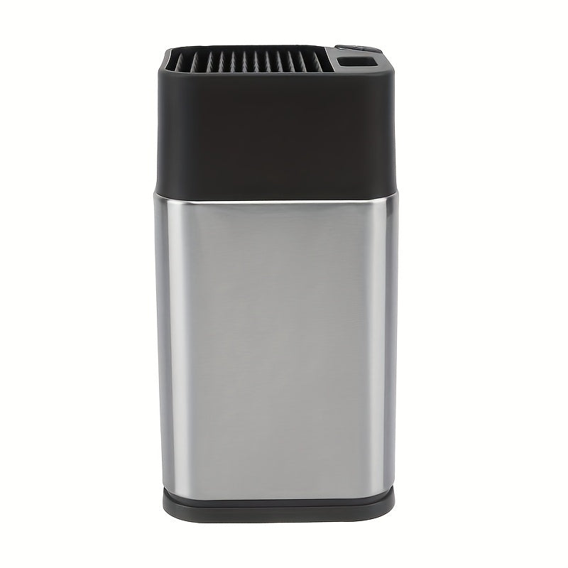 1PC Bloque de cuchillos de acero inoxidable con afilador incorporado - Organizador de cuchillos para encimera de cocina (cuchillos no incluidos)