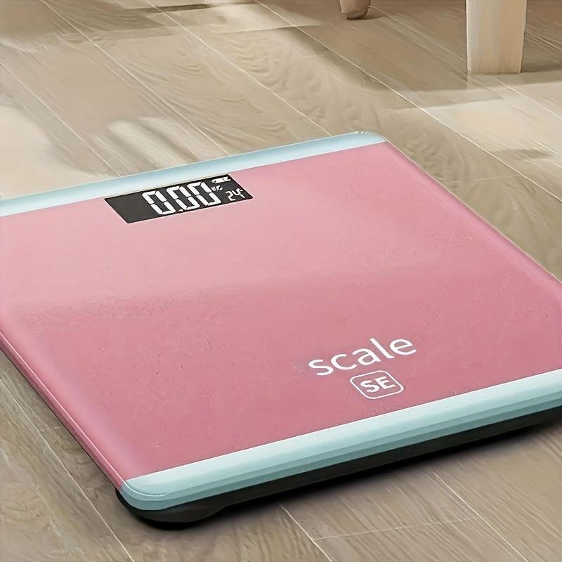 1pc Báscula de baño digital, Báscula de peso corporal inteligente con pantalla de temperatura interior, alimentada por batería, ≤36V, sin batería incluida