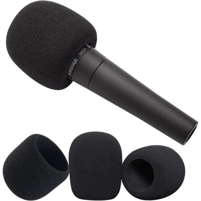 6 piezas de fundas de parabrisas de espuma negra para micrófonos - Duraderas, aislamiento acústico para uso portátil y de estudio, accesorios para micrófonos | Equipo profesional para micrófonos | Fundas de parabrisas de espuma