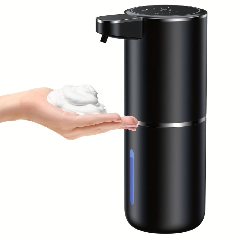 Dispensador automático de jabón en espuma de 12.8 oz con montaje en pared, pantalla de energía, recargable por USB, diseño sin contacto para baño, cocina, hotel y restaurante – Sensor inteligente, solución conveniente e higiénica