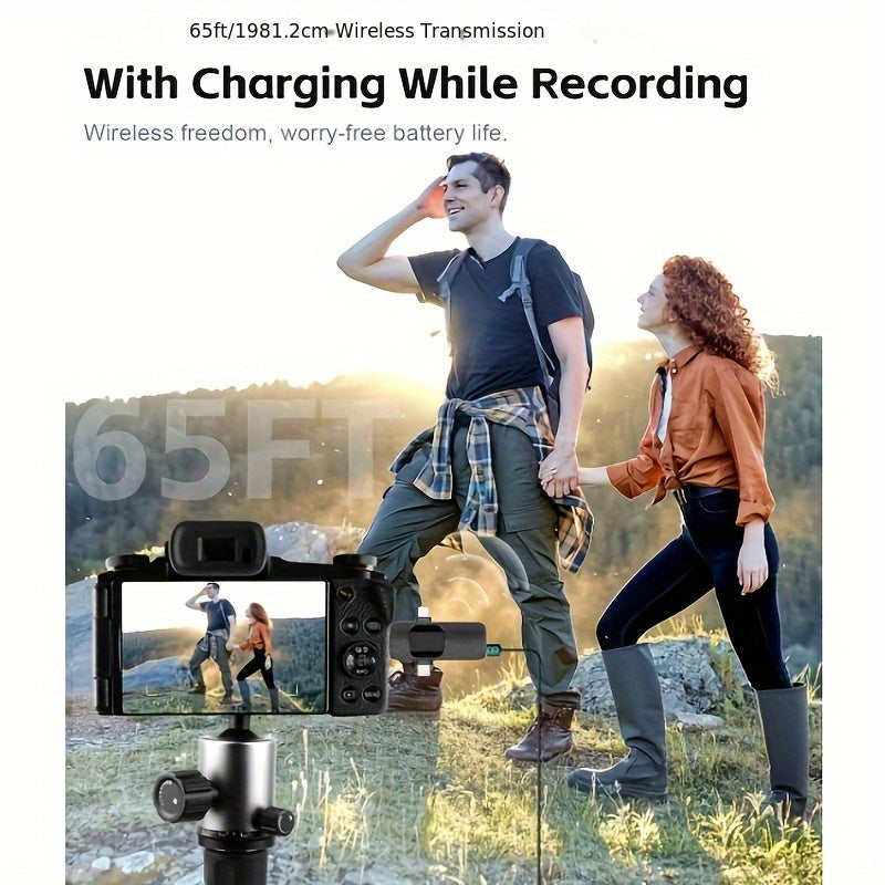 Microfono Lavalier sin varillas de Transmisión Continua Sanhe Compatible con iPhone y Teléfonos Inteligentes Tipo-C 3.5, Micrófono Profesional Mini para Solapa, Adecuado para Grabación de Video en iPad