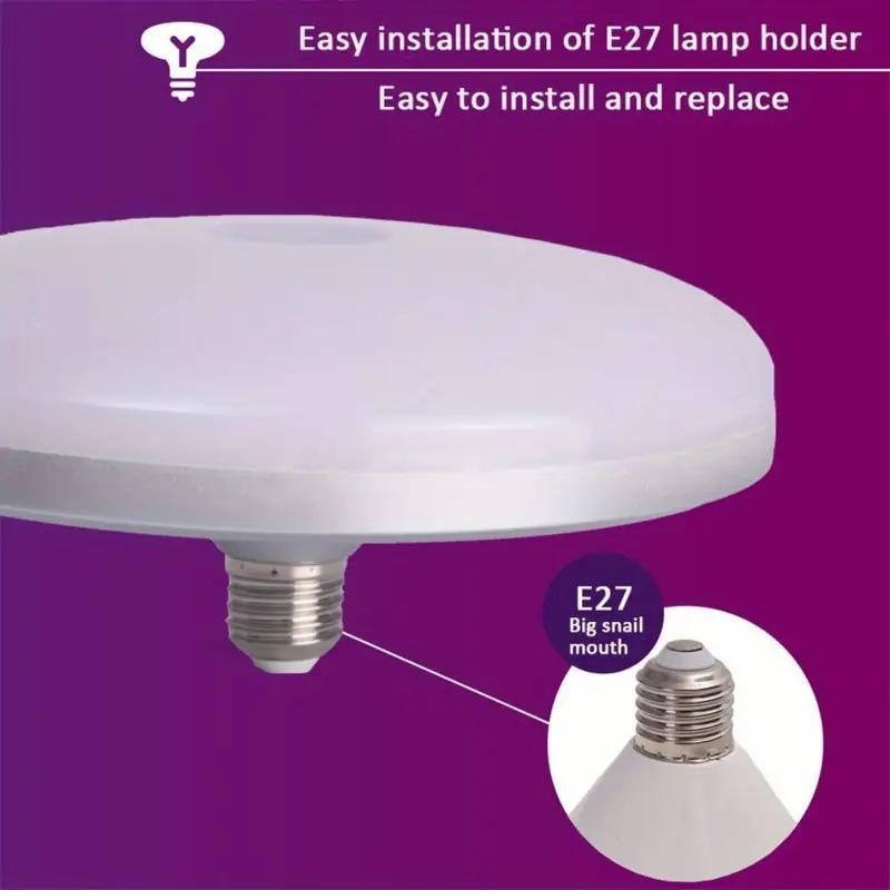 1 unidad, bombillas LED para techo, luces LED UFO ultrabrillantes con rosca E26/E27, lámparas de techo, luces LED, bombillas ultrabrillantes, lámparas colgantes, luz estable, protección ocular, alta iluminación, ideal para uso prolongado, iluminación de
