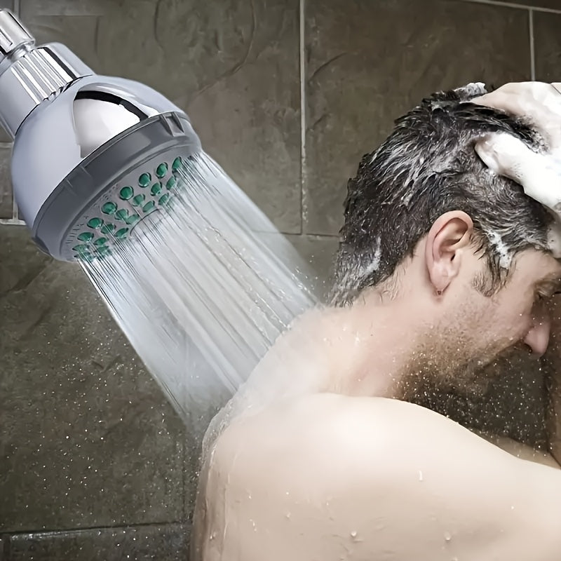1pc Cabezal de Ducha de Alta Presión con Rociado Giratorio Antiobstrucción, Accesorio para Baño Circular Resistente, Fácil Instalación Sin Herramientas Necesarias, Compatible con Conexiones Estándar para Hogar o Uso Comercial, Diseño Elegante y Ligero en