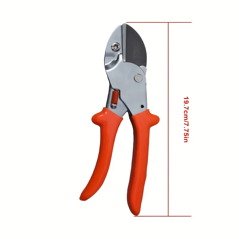 1 pieza de Tijeras de Podar para Jardín de Alta Eficiencia con Hoja Recubierta de Teflón SK-5, Diseño Ergonómico para Árboles y Plantas, Tijeras de Corte Resistentes para Jardinaje, Mango Gomado Rojo, Herramienta de Corte Suave para Prevenir Daños en Ram