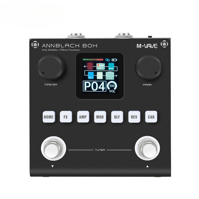 Procesador de Efectos Eléctricos Portátil para Guitarra FF Bonfires - Recargable por USB, 80 Presets, 6 Módulos de Efecto (Puerta de Ruido, Boost, Compresor, Preamplificador, EQ, Retardos y Reverberaciones), Diseño Compacto para Fácil Control con el Pie
