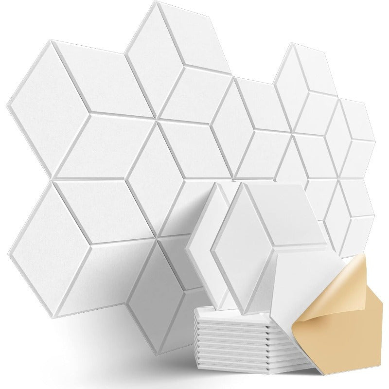15 piezas de paneles de espuma acústica autoadhesivos - 30x25x1 pulgadas de alta densidad con diseño de grano en forma de Y para cine en casa y estudio de grabación (negro/gris/blanco), materiales de aislamiento acústico, aislamiento acústico de estudio,