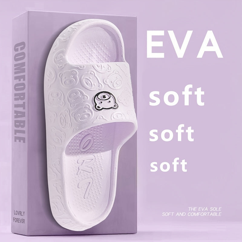 Pantuflas nuevas para mujer, suaves, sandalias de verano para baño y ducha, antideslizantes, suela blanda EVA, unisex