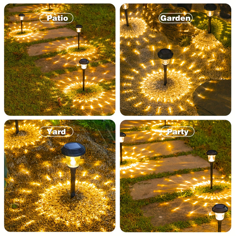 Conjunto de 6 Luces Solares para Paisajes Exteriores - Iluminación de Proyección para Césped, Decoración de Jardín y Patio, Perfecto para Caminos, Patios, Pasarelas, Entradas - Regalo Ideal de Navidad