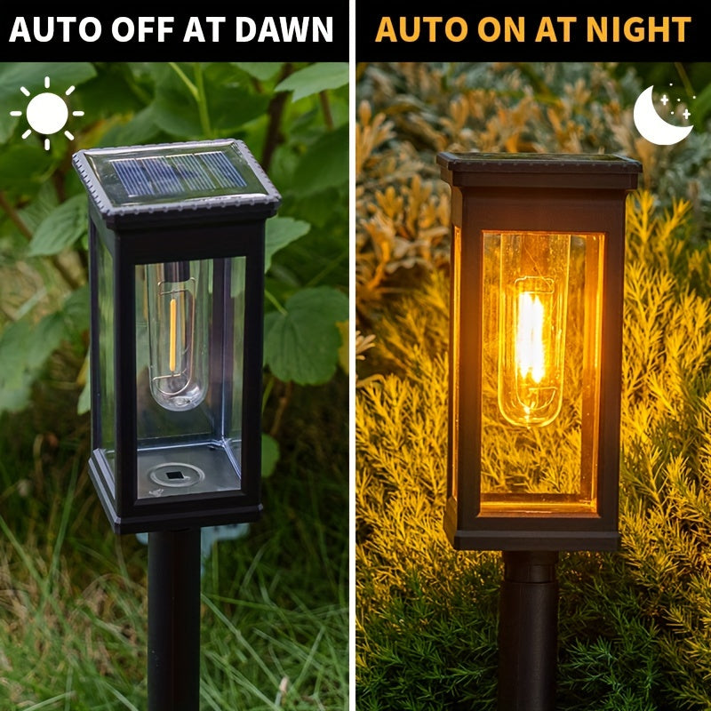 Dos Paquetes de Luces Solares para Paisajes con Luz Cálida, Iluminación Decorativa para Caminos y Jardines IP54, Lámpara Ambiental Exterior