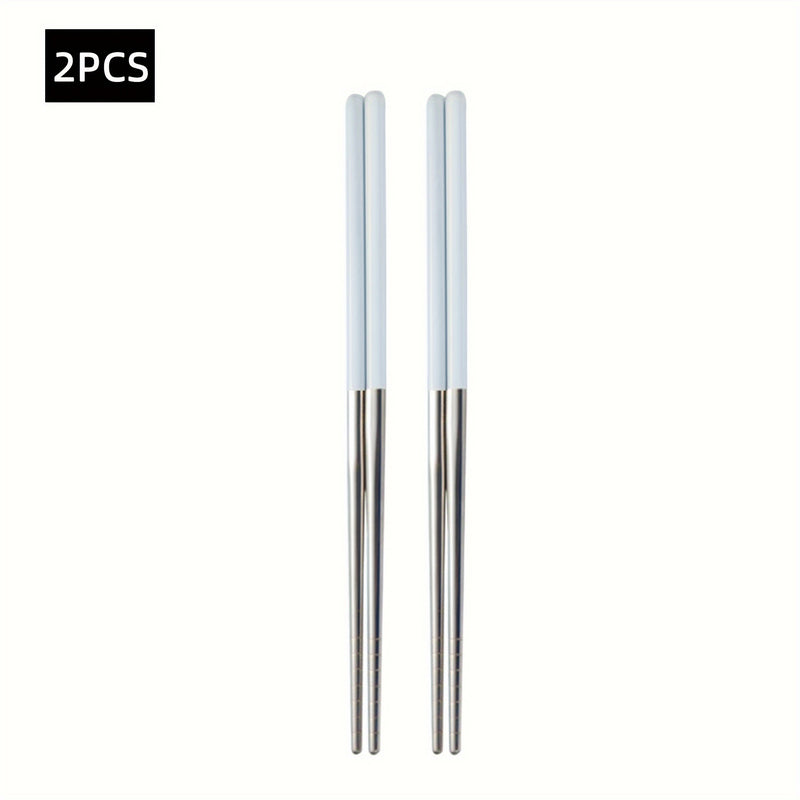 Palillos de Acero Inoxidable en Colores de Frutas Frescas y Macaron, Divididos para Comidas, Cocina de Hogar, Aleación Antideslizante y Antiescaldado, Un Palillo por Persona, Regalo del Día del Padre, Estudiantes, Oficina, Viajes al Aire Libre y Picnic