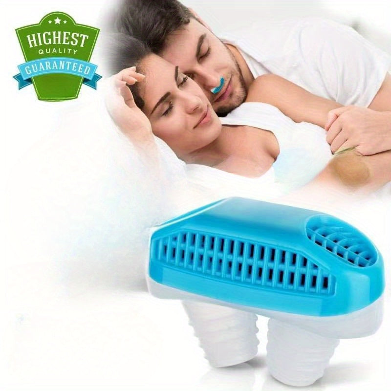 2 en 1 Purificador de aire anti ronquidos y congestión nasal - Sin batería, sin enchufe, sin olores, diseño portátil, adecuado para viajes y uso en casa, adaptador nasal compacto.