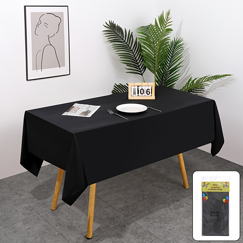 Juego de manteles desechables de plástico de alta calidad, rectangulares y de colores variados para fiestas y bodas - Colores sólidos, material de vinilo, ideal para catering y celebraciones navideñas