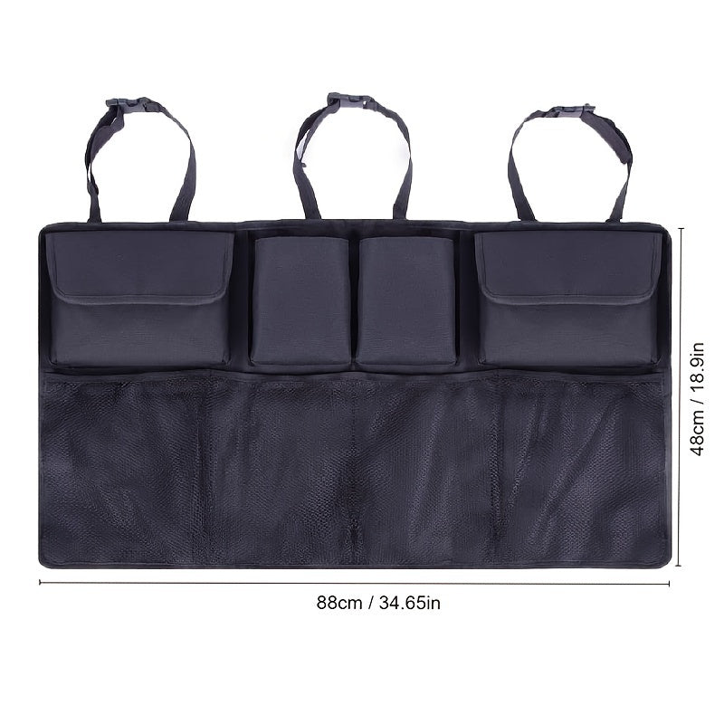 Organizador Plegable para Respaldo de Asiento de Coche, Bolsa de Almacenamiento de Malla de Tela Oxford para Vehículos