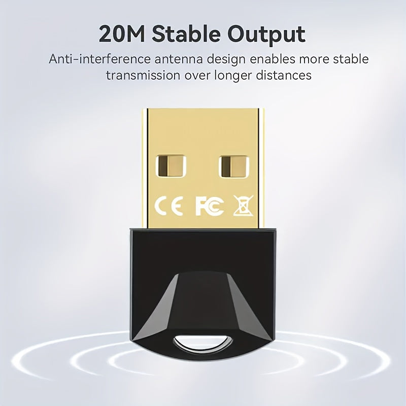 Adaptador inalámbrico USB BT 5.4, receptor de dongle inalámbrico USB, compatible con varios dispositivos como computadoras, auriculares, teclados, ratones y altavoces. Conéctalo y juegue para Windows 11/10/8.1, automáticamente compatible con versiones an
