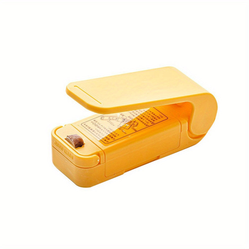 1 pieza de sellador de bolsas de plástico ABS compacto para frescura, fácil de usar, dispositivo de conservación de alimentos portátil, accesorio de almacenamiento de alimentos | Sellador de bolsas de aperitivos portátiles | Artículo de cocina duradero