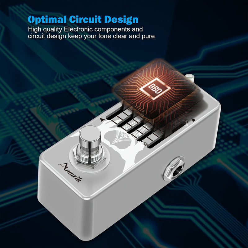 Amuzik Pedal de EQ para Bajo - Ecualizador Gráfico Profesional de 5 Bandas con True Bypass, ±18dB por Banda, Controles de Frecuencia (62.5Hz/125Hz/500Hz/1kHz/4kHz), Construcción Robusta para Guitarra Eléctrica, Compatible con Pedalboards - Para Principia