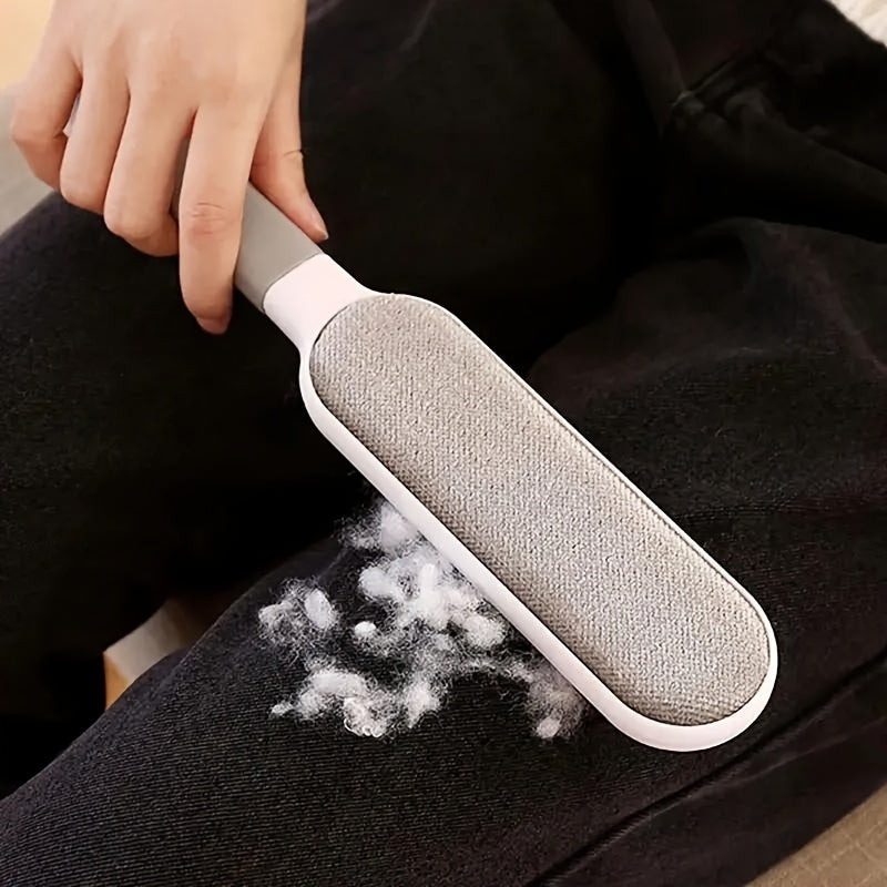 1pc Cepillo de Eliminación de Pelo de Mascotas Reutilizable y Doble Cara para Gatos y Perros - Herramienta de Limpieza Electrostática Manual para Ropa, Sofás, Camas y Alfombras - Material Duradero de Polipropileno, Sin Necesidad de Energía, Diseño Extend