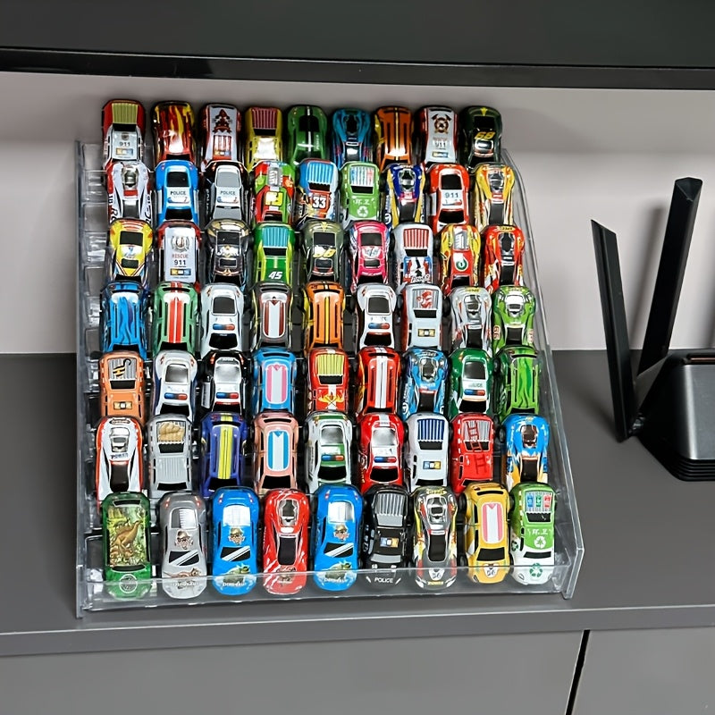 Estante de Exhibición Acrílico Versátil para Coches de Juguete y Joyería - Apilable, Diseño de Múltiples Capas, Perfecto para Regalos de Navidad y Fiestas