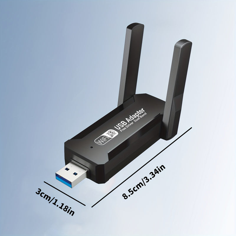 Repetidor Wi-Fi, Amplificador de Señal Extensor, Tarjeta de Red USB 600Mbps con Doble Antena 2.4G, Configuración Rápida en Un Clic, Cobertura Completa y Estabilidad Mejorada para Hogar y Oficina